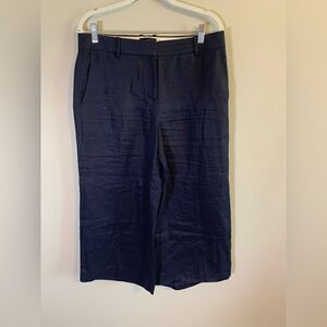 J Crew Navy Linen Gaucho pants size 8